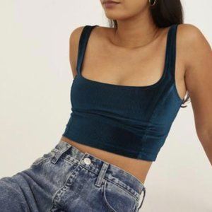 Blue Velvet Crop Top
